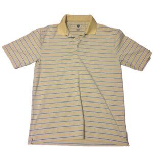 Men's Yellow Nike Golf Striped Dri-Fit Polo Size Small